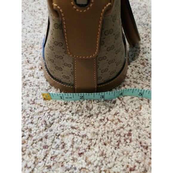 Authentic 1980's Gucci Supreme GG Monagram Coated Canvas Leather Trim Tan Purse - Picture 14 of 14